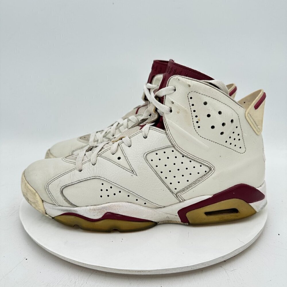 Nike Air Jordan 6 Retro Men Size 10.5 384664-116 Off White New Maroon Shoes
